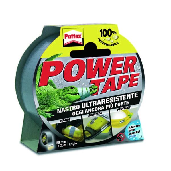henkel pattex nastro adesivo power tape - mm.50h. in rotoli da mt.25 colore grigio