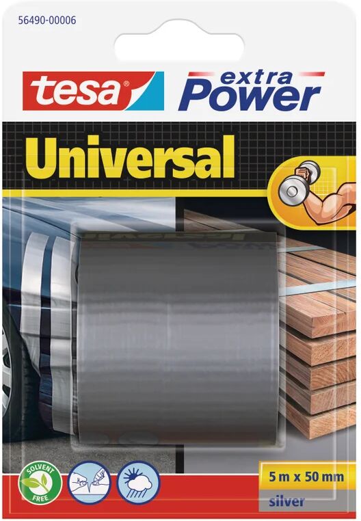 tesa nastro adesivo,  extra power grigio per riparazione, impermeabile, 50 mm, 5 mt