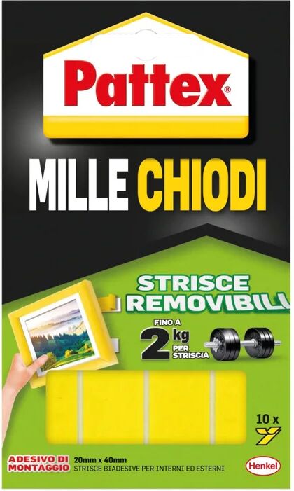 pattex nastro adesivo,  millechiodi tape removibile, 20 mm, 0.04 mt