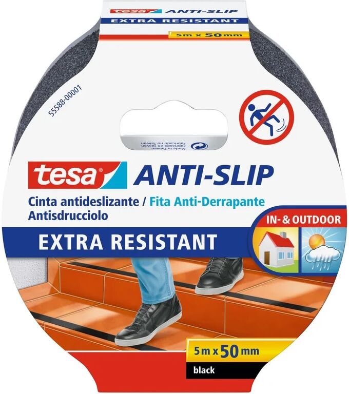 tesa nastro adesivo,  antisdrucciolo per fissaggio, antiscivolo, 50 mm, 0.05 mt