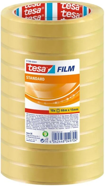 tesa nastro adesivo,  film® standard, resistente all'acqua, 15 mm, 66 mt