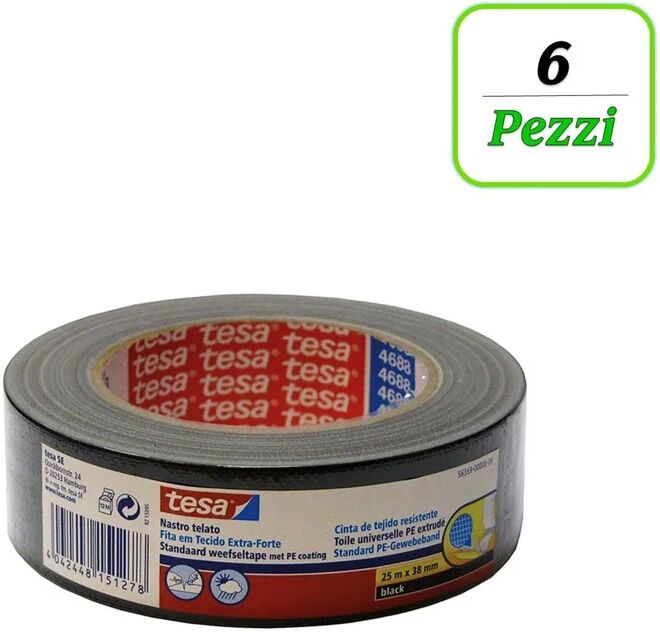 tesa nastro adesivo,  telato gaffer per riparazione, resistente al gelo, 25 mm, 38 mt