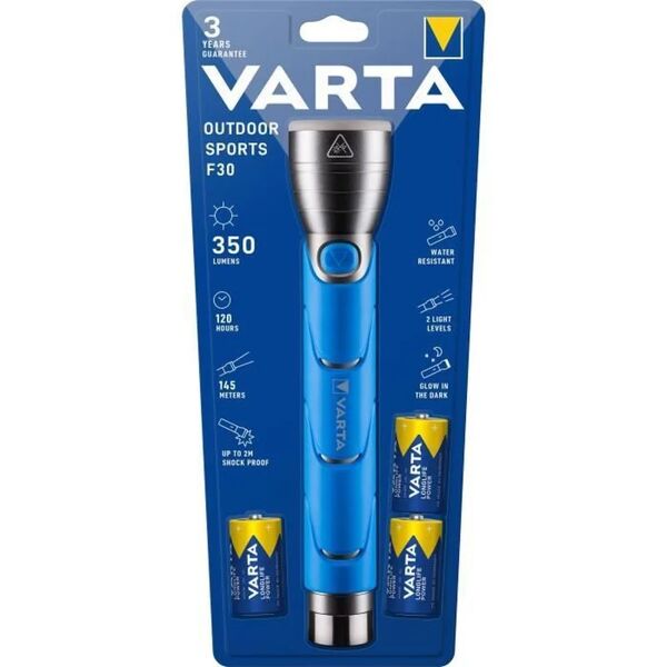 varta torcia led  outdoor sports f30 con apri bottiglie 3 batterie high energy c