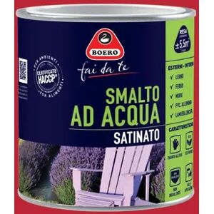 BOERO FAI DA TE Vernice da esterno per legno e ferro e plastica  rosso oriente, 0.5 L