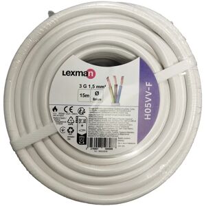 LEXMAN H05VV-F 3 x 1.5 mm² L 15 m  bianco