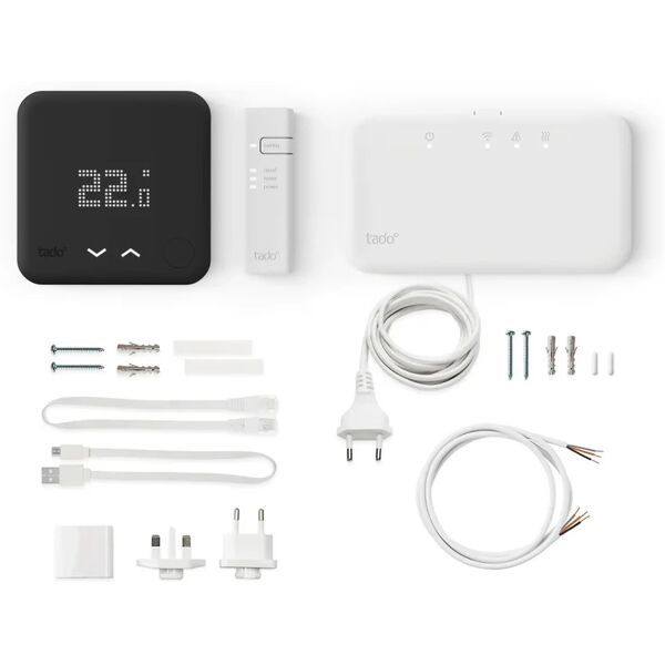 tado termostato intelligente e connesso   termostato kit di base v3+ black black