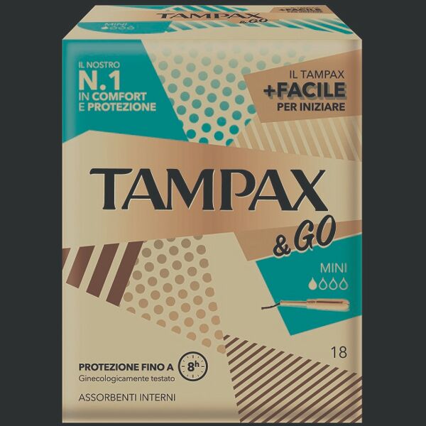 tampax &go mini per flussi leggeri 18 pezzi