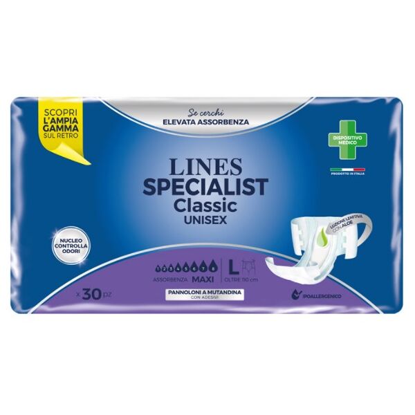 lines specialist classic pannolone mutanda maxi large 30 pezzi