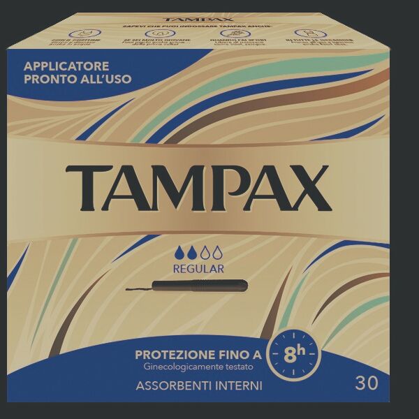 tampax blue box regular assorbente interno flusso leggero medio 30 pezzi