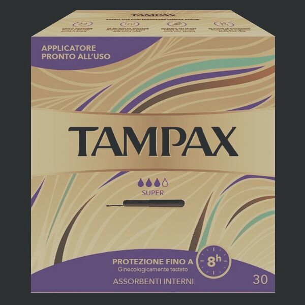 tampax super blu box assorbente interno flusso leggero medio 30 pezzi