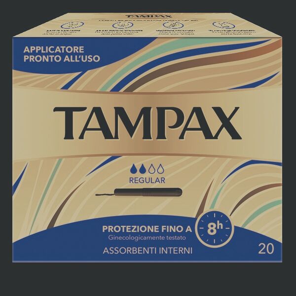 tampax blue box regular assorbente interno flusso leggero medio 20 pezzi