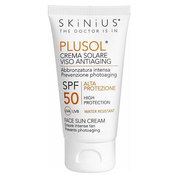 skinius plusol crema solare spf 50 protezione viso 50 ml