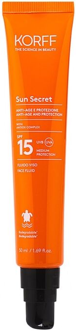 korff sun secret fluido viso spf 15 50 ml