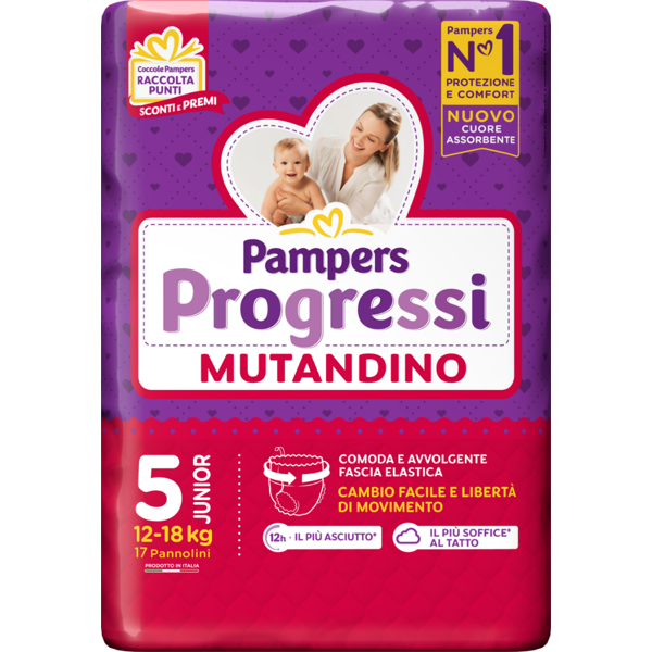 pampers progressi mutandina junior 17 pezzi