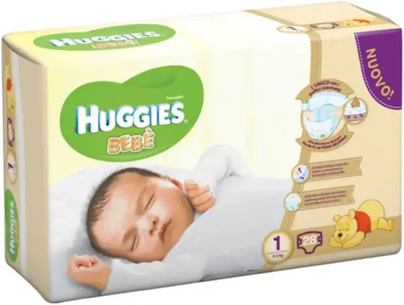 huggies bèbè base pannolini taglia 1 (2-5 kg) 28 pezzi