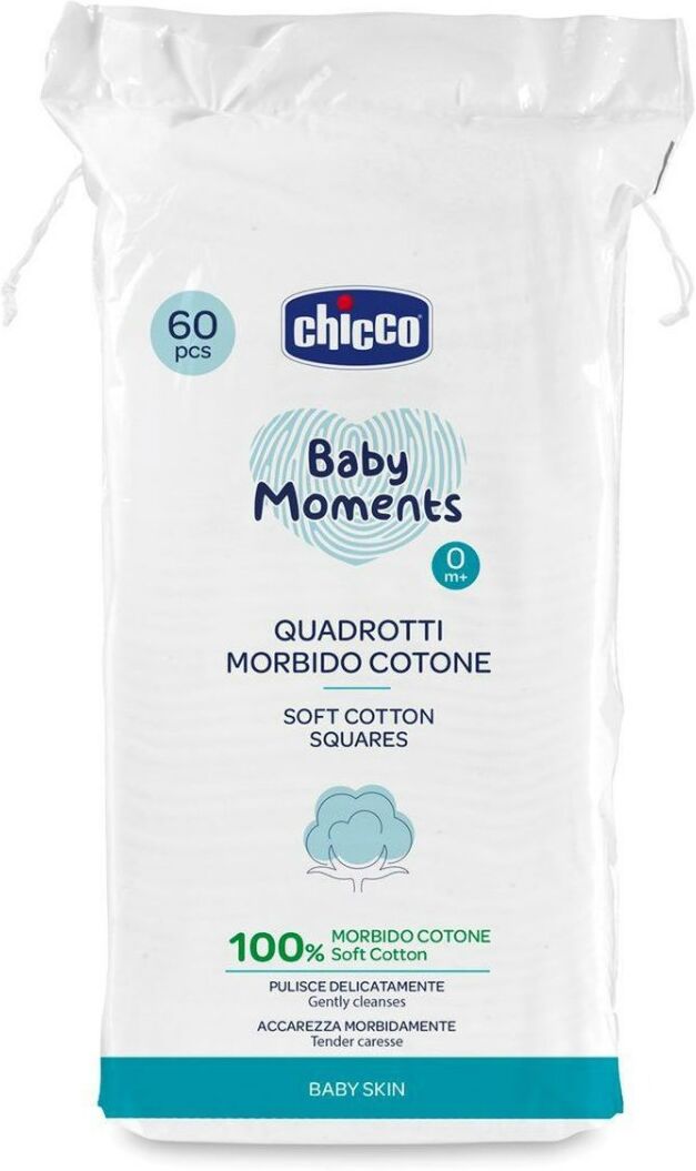 Chicco Baby Moments Quadrotti In Cotone 60 Pezzi