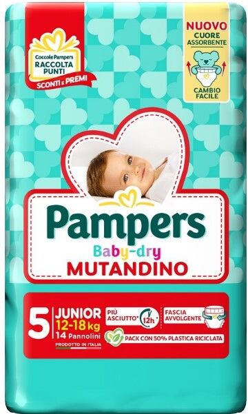 Pampers Baby Dry Pannolino Mutandina Junior Small Pack 14 Pezzi