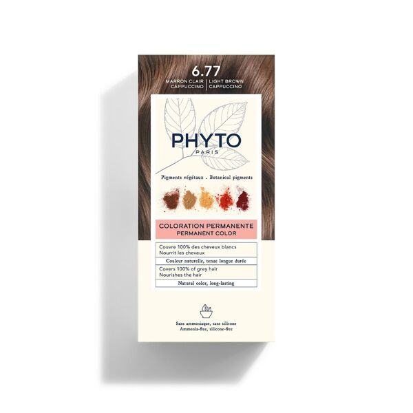 phyto color 6.77 marrone chiaro cappuccino colorazione permanente senza amm
