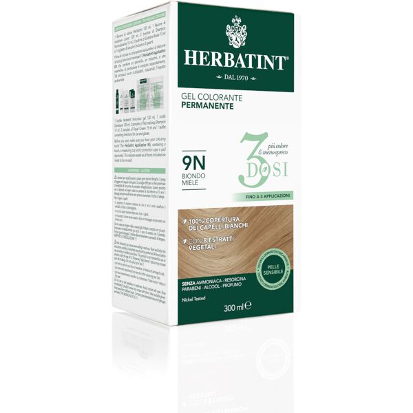 herbatint tintura capelli gel permanente 3dosi 9n biondo miele 300 ml