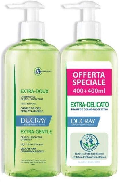 ducray extra delicato shampoo detergente 2x400 ml