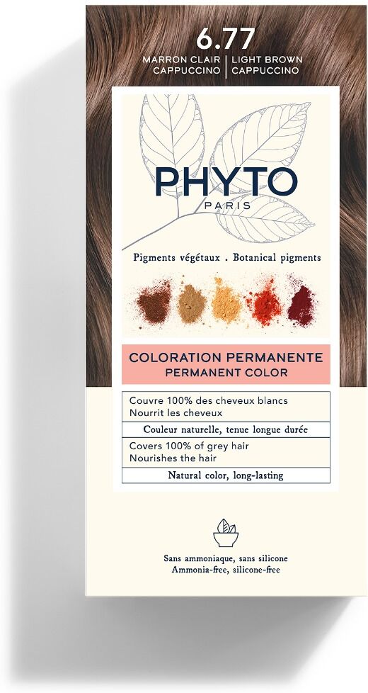 Phyto color 6.77 Marrone Chiaro Cappuccino Colorazione Permanente Senza Amm