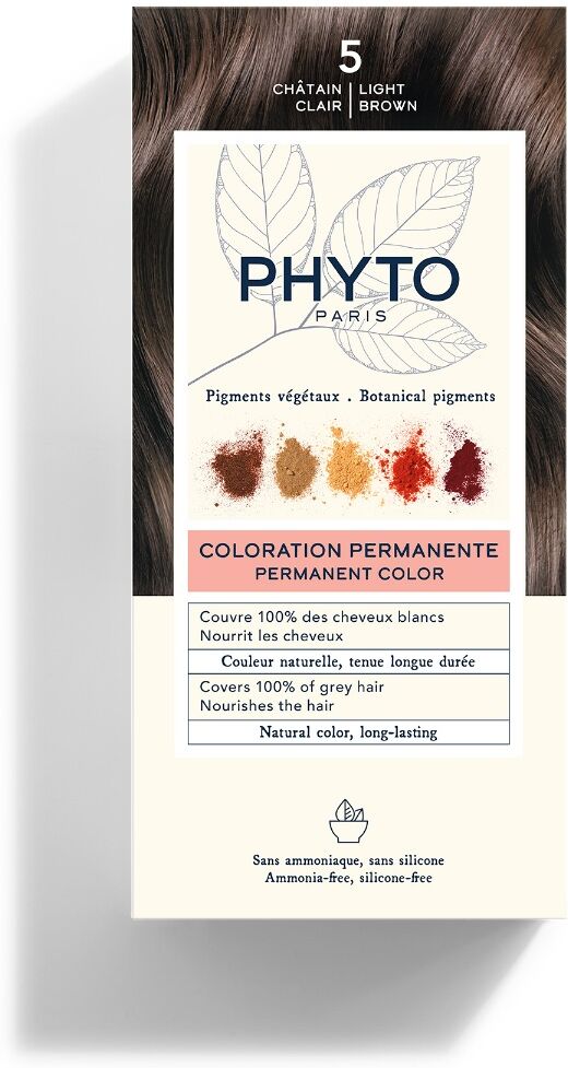 Phyto color 5 Castano Chiaro Colorazione Permanente Senza Ammoniaca