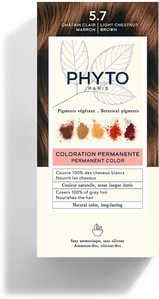 Phyto color 5.7 Castano Chiaro Tabacco Colorazione Permanente Senza Ammonia