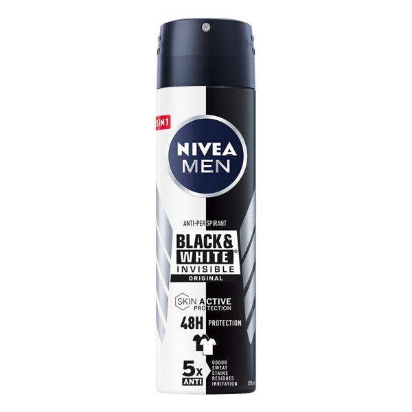 nivea deodorante black & white invisible original spray anti-aloni