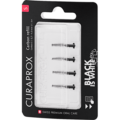 Curaprox Black Is White Carbon S Refill 4 pezzi Curaprox Black Is White Carbon S Refill 4 pezzi