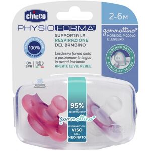 Chicco Gommottino Physioforma Rosa Silicone 2-6 Mesi 2 Pezzi