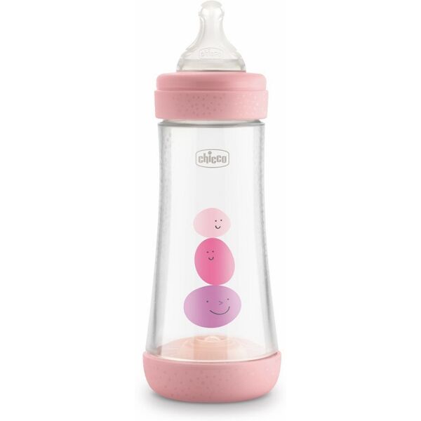 chicco biberon perfect 5 flusso veloce in silicone girl +4 mesi 300 ml