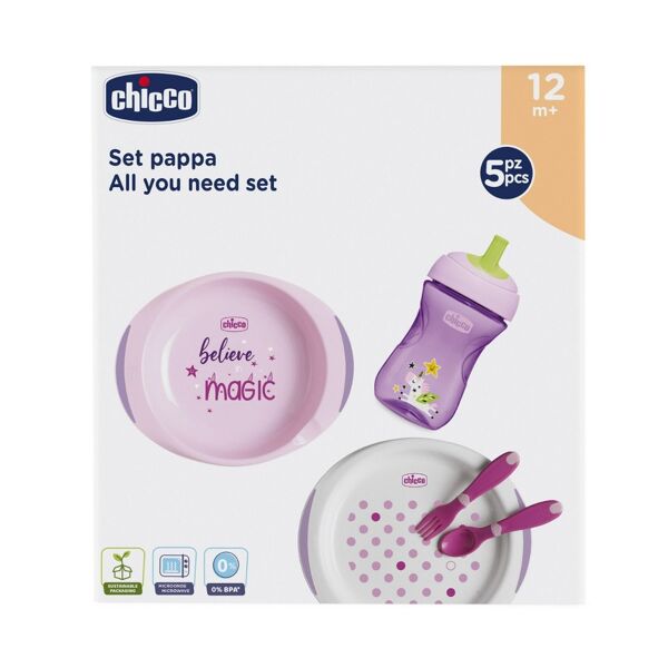 chicco set pappa 12m+ rosa