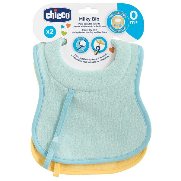 chicco bavagline 0 mesi+ 2 pezzi azzurro