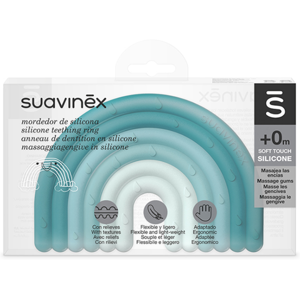 suavinex anello dentizione step 1 0+ mesi arcobaleno azzurro