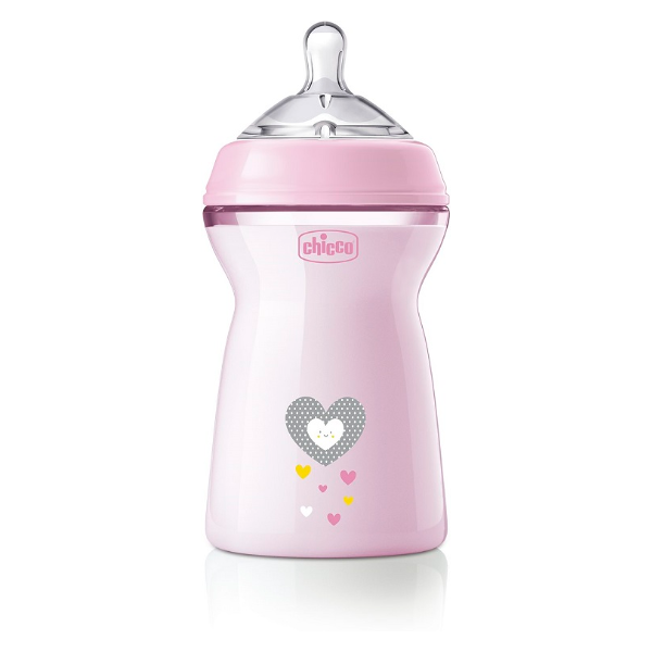 chicco biberon natural feel pp 6 mesi+ 330 ml rosa