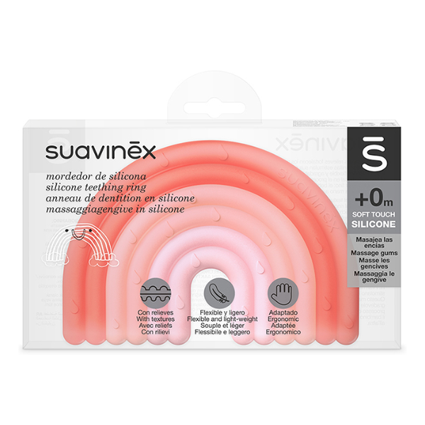 suavinex anello dentizione step 1 +0 mesi arcobaleno rosa