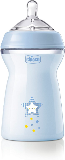 chicco biberon natural feel pp 6 mesi+ 330 ml azzurro