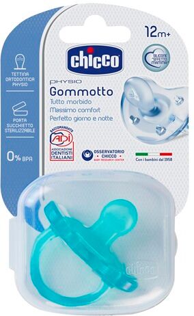 Chicco Physio Soft Gommotto Ciuccio Blu In Silicone +12 Mesi