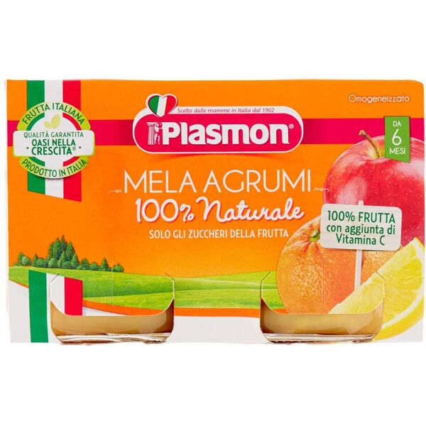 plasmon omogeneizzato di frutta alla mela e agrumi 2x104 g