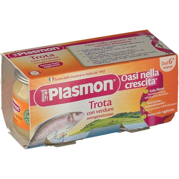 plasmon omogeneizzato trota e verdura 2 vasetti da 80 g