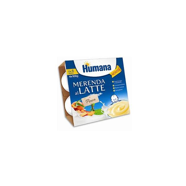 humana merenda al latte gusto pesca 4x100 g