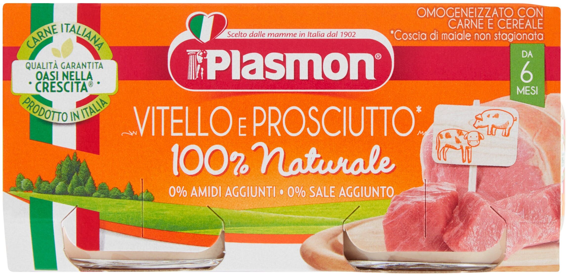 Plasmon Omogeneizzato Vitello E Prosciutto 2 Vasetti Da 80 G