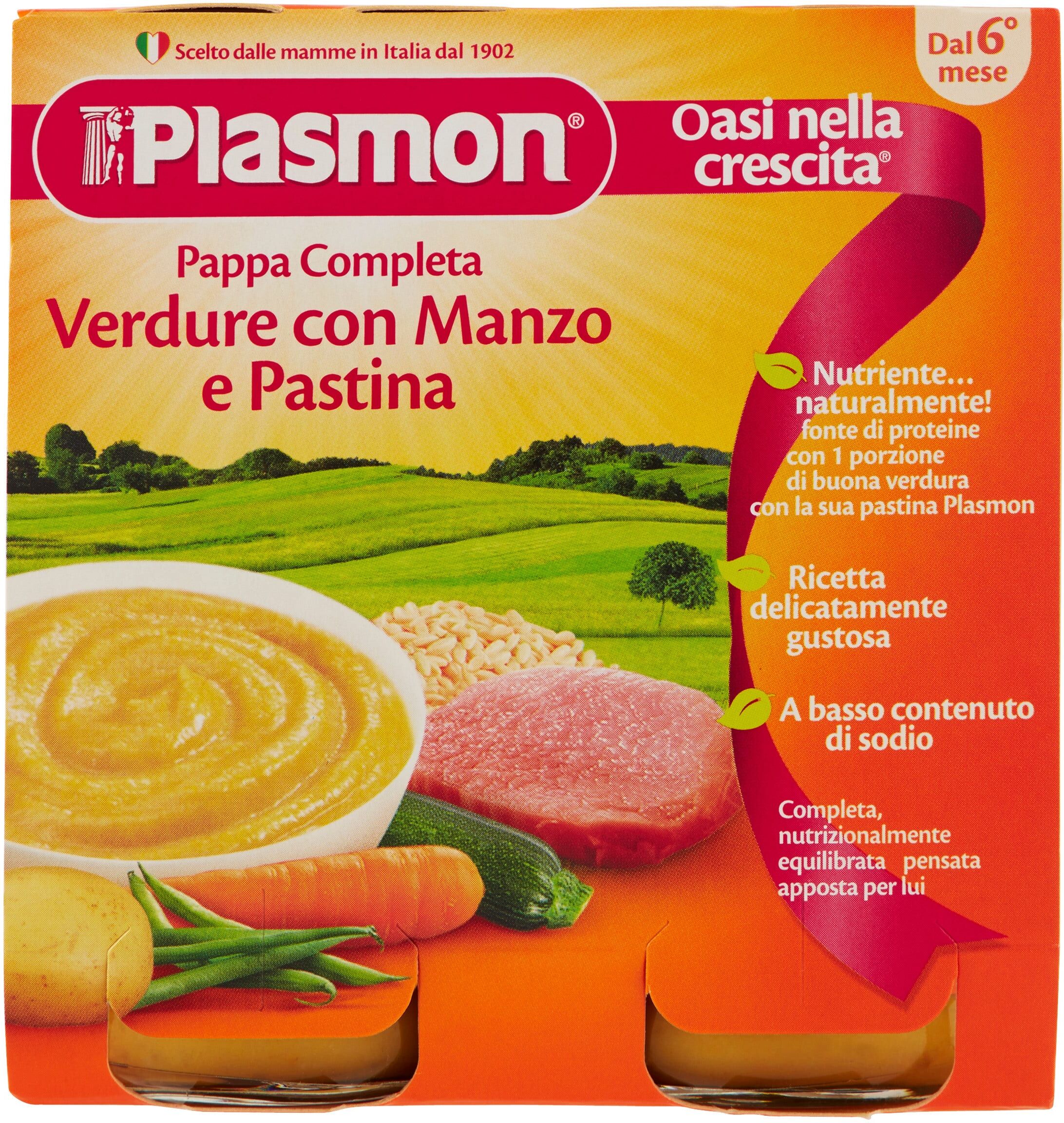 Plasmon La Pappa Completa Verdure, Manzo e Pastina 2 X 190 g