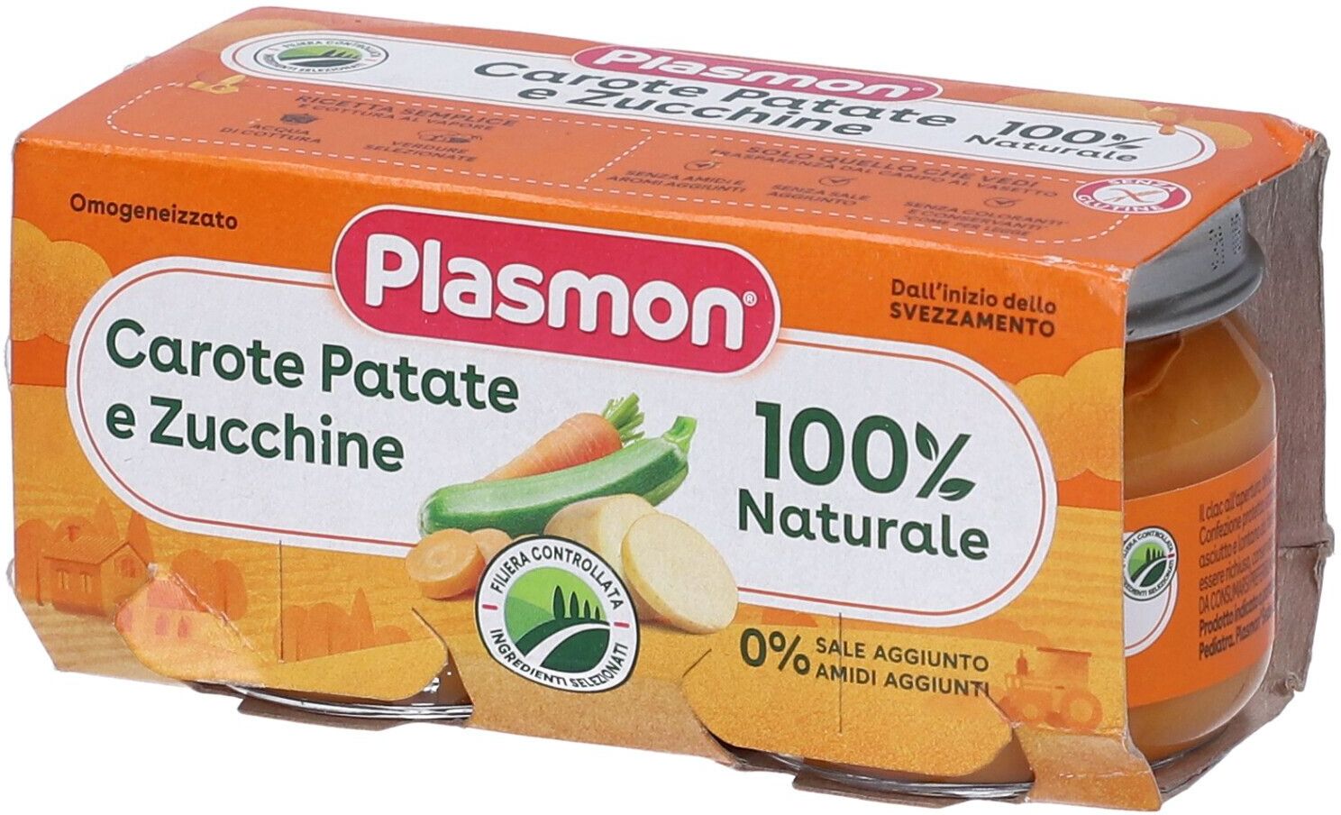 Plasmon Omogeneizzato Carote, Patate e Zucchine 2 x 80 g