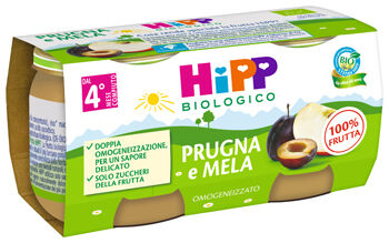 Hipp Bio Omogeneizzato Prugna E Mela 2X80 G