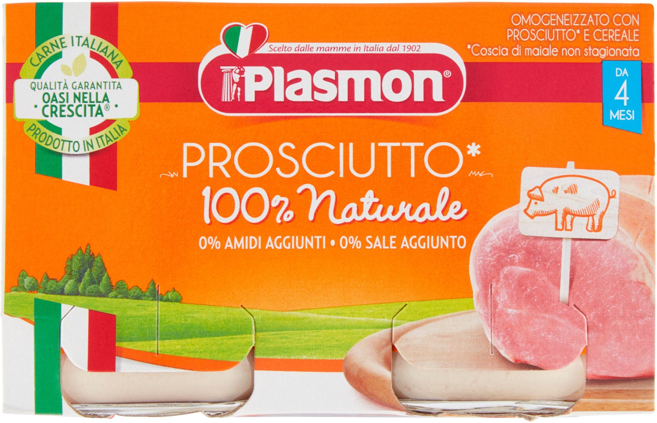 Plasmon Omogeneizzato Di Carne Prosciutto Cotto 2x120 g +4m