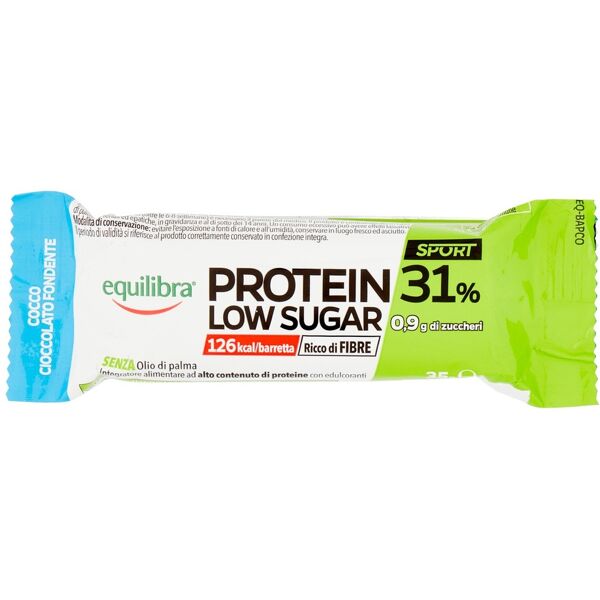 equilibra protein 31% low sugar barretta cocco e cioccolato fondente 35 g