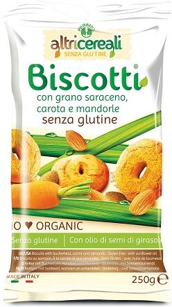 Probios AltriCereali Biscotti Al Grano Saraceno Carote Mandorle Biologico 250 g