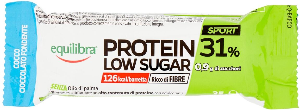 Equilibra Protein 31% Low Sugar Barretta Cocco e Cioccolato Fondente 35 g