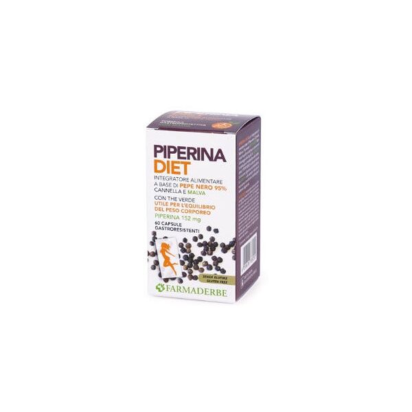 farmaderbe piperina diet integratore peso corporeo 60 compresse